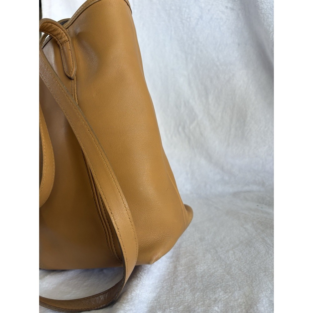 Vintage COACH Mini Lunch Tote Mustard Yellow Leather Bag 9077 90s Costa Rica - Picture 8 of 16